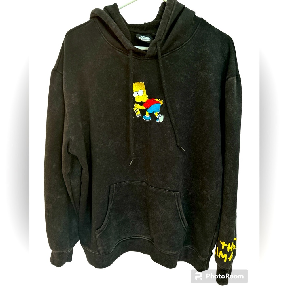 The Simpsons Bart Simpson Embroidered I Didn’t Do It Sweatshirt Hoodie Large